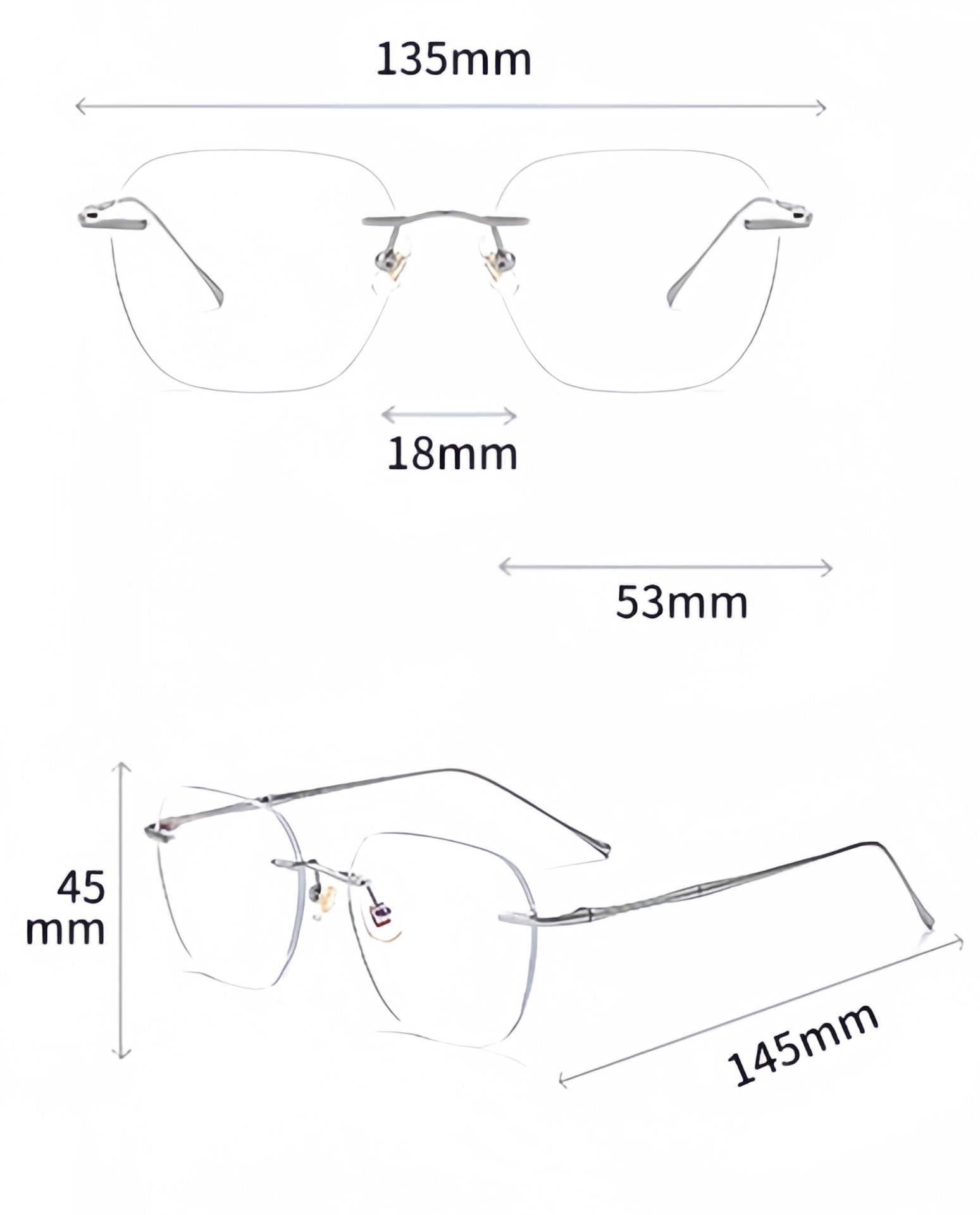 Women's Ultra-Light Pure Titanium Glasses Frame