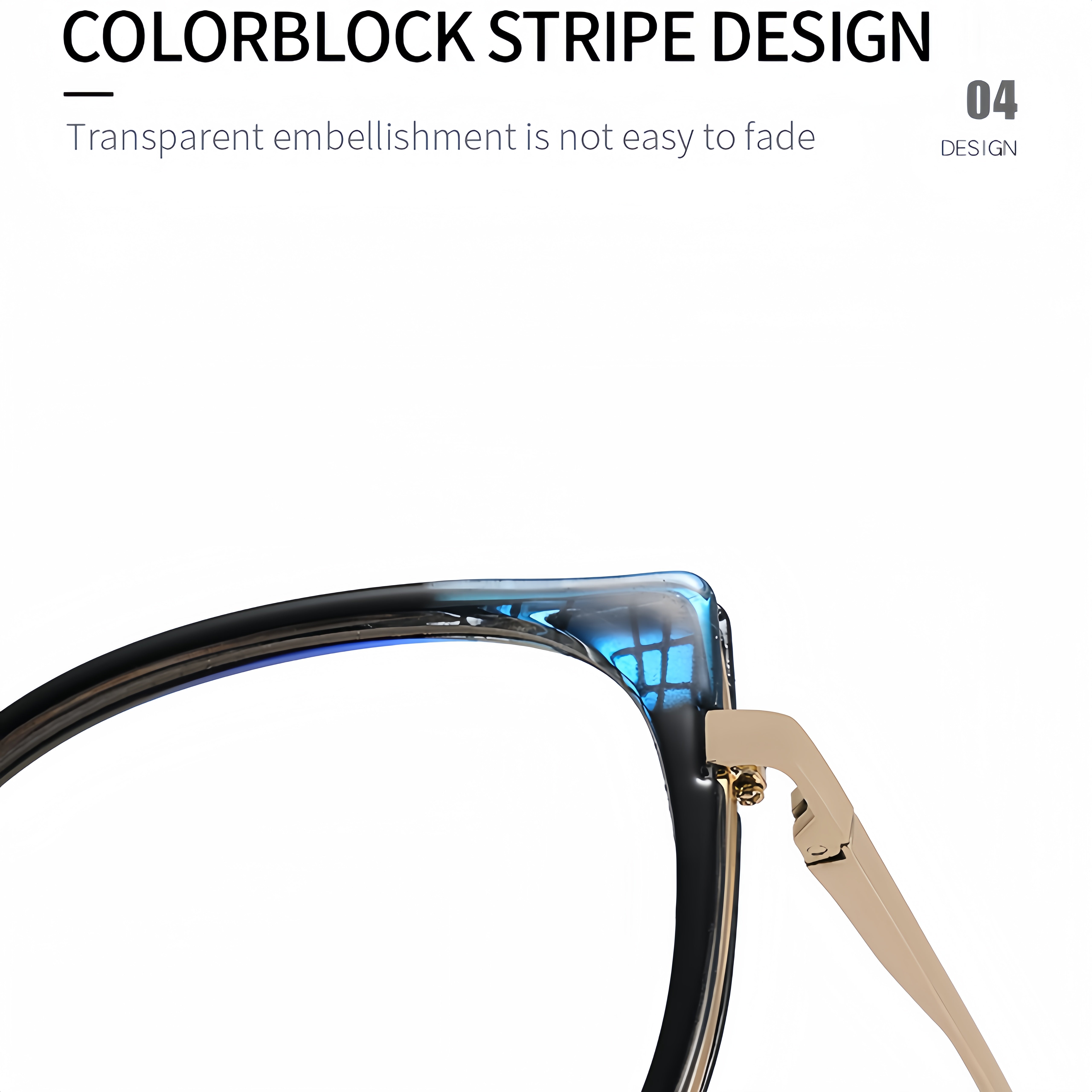 Dual-Tone Metal Full-Rim Cat-Eye Eyewear Frames
