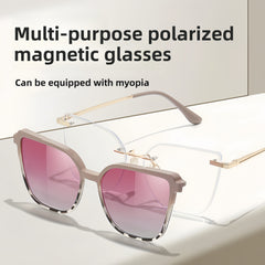 Women's TR90 Ultralight Prescription Frame with Magnetic Clip-on Sunglass Kit
