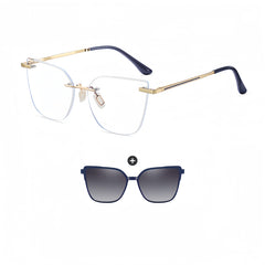 Women's TR90 Ultralight Prescription Frame with Magnetic Clip-on Sunglass Kit