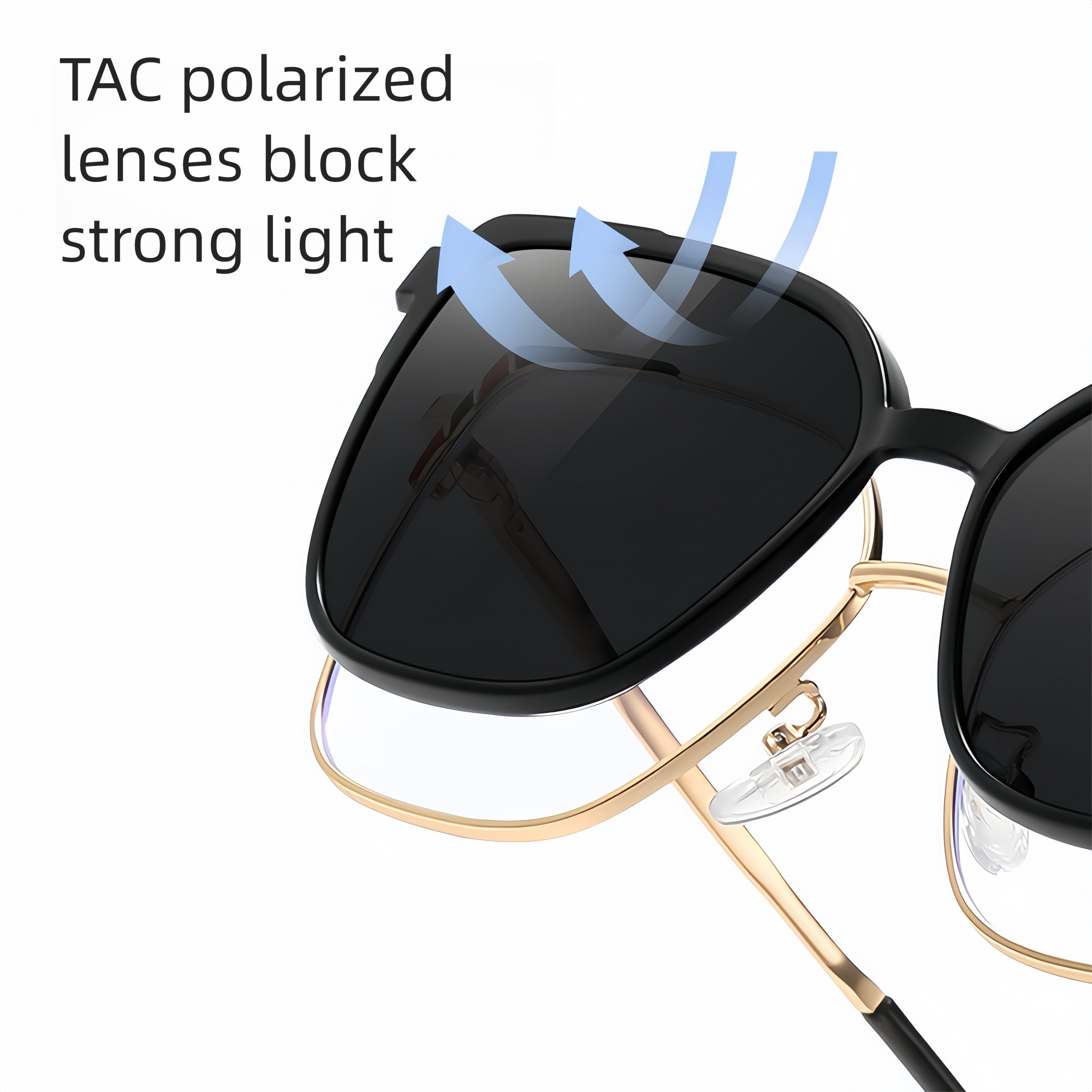 Women's Metal Prescription Glasses & Magnetic Clip-on Sunglasses Set