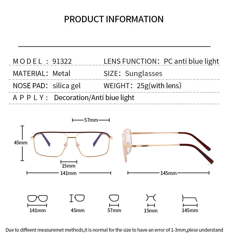 Men's Double Bridge Glasses Frames