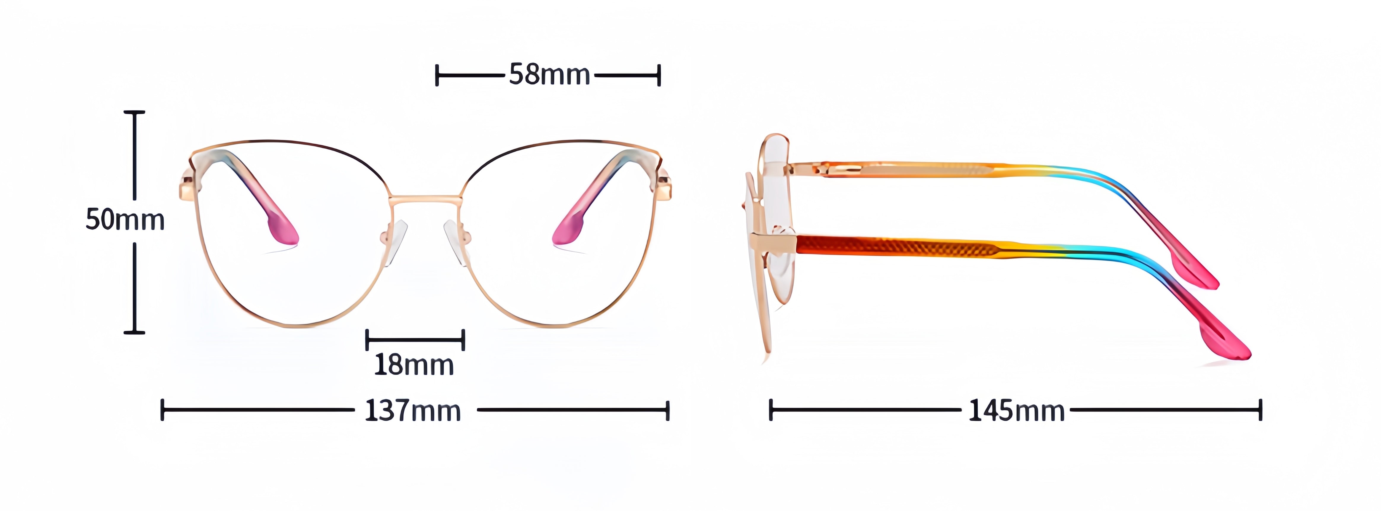 Metal Cat-Eye Prescription-Ready Optical Frames