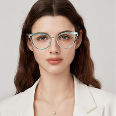 Women's TR90 & Metal Leopard Print Cat-Eye Eyeglass Frames