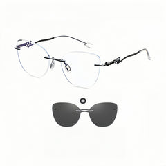 Women's Metal Frameless Prescription Glasses Frame