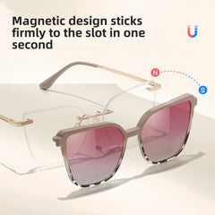 Women's TR90 Ultralight Prescription Frame with Magnetic Clip-on Sunglass Kit