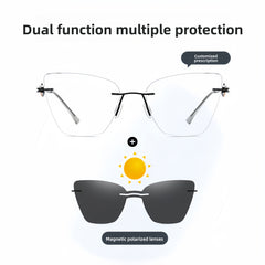Women's Rimless All-in-One Sunglasses & Prescription Eyewear Set