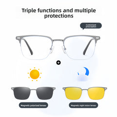 Men's 3-in-1 Eyebrow Line Glasses Frame