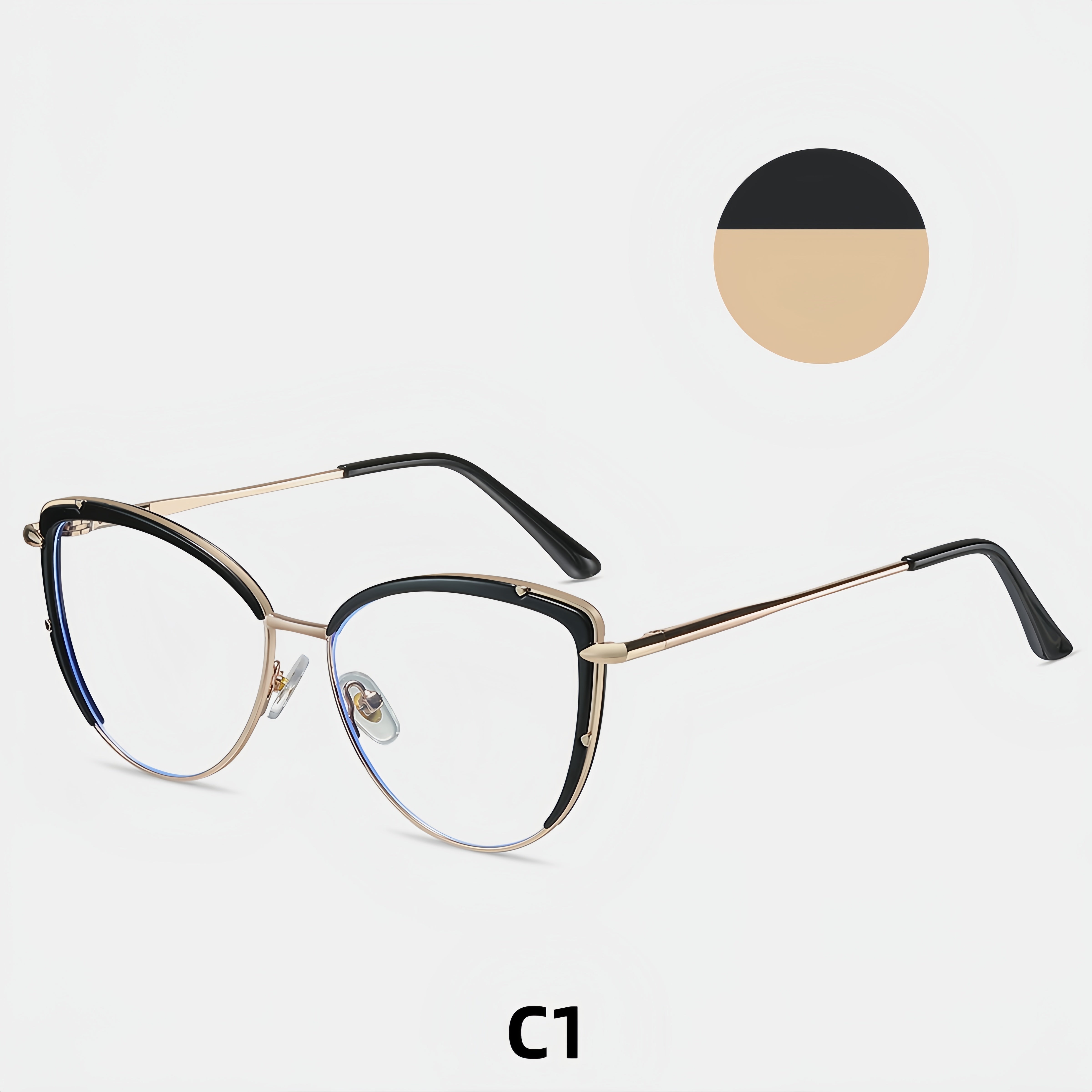 Women's TR90 Cat-Eye Metal Eyeglass Frames