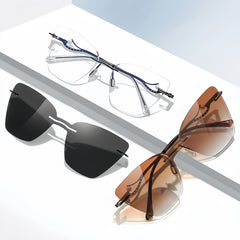 Women's Rimless All-in-One Sunglasses & Prescription Eyewear Set