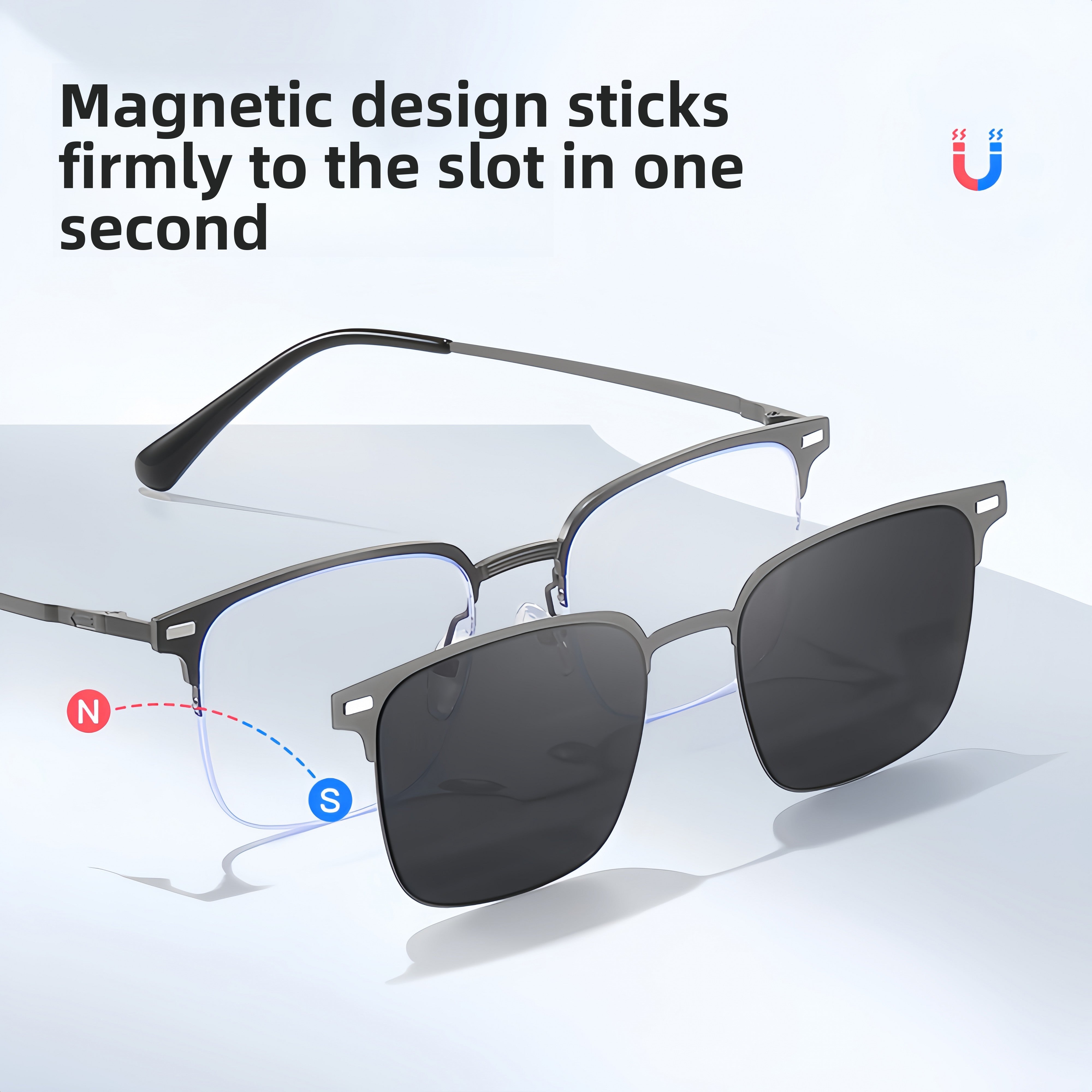 Men's 3-in-1 Eyebrow Line Glasses Frame