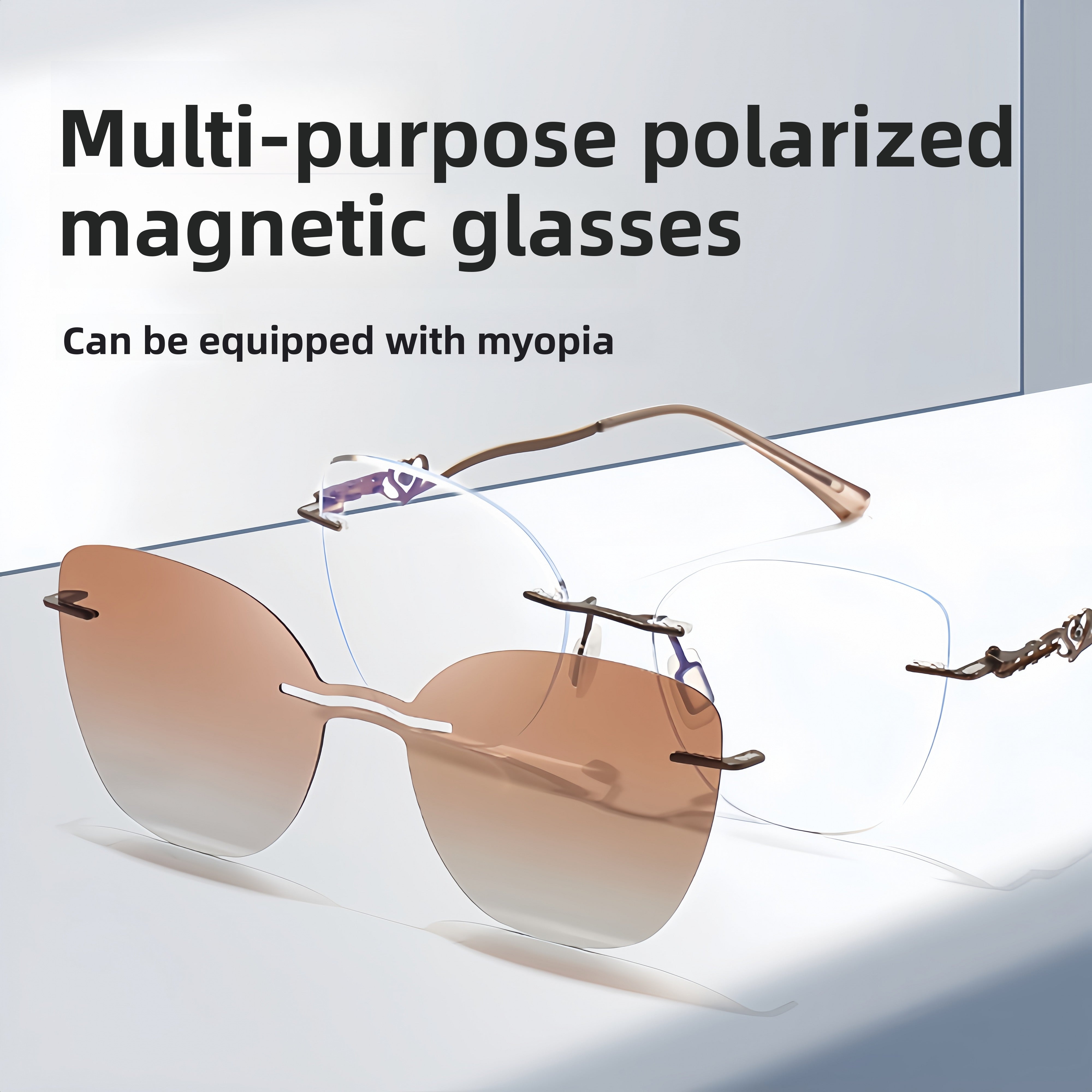 Women's Metal Frameless Prescription Glasses Frame