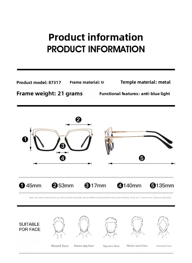 Women's TR90-Metal Hybrid Glasses Frames