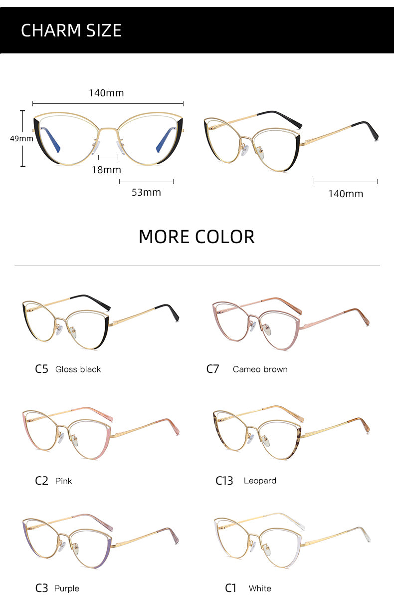 Women's Cat-Eye Metal Glasses Frames