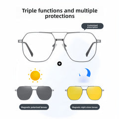 Men's Magnetic Clip-on Prescription Eyewear Set