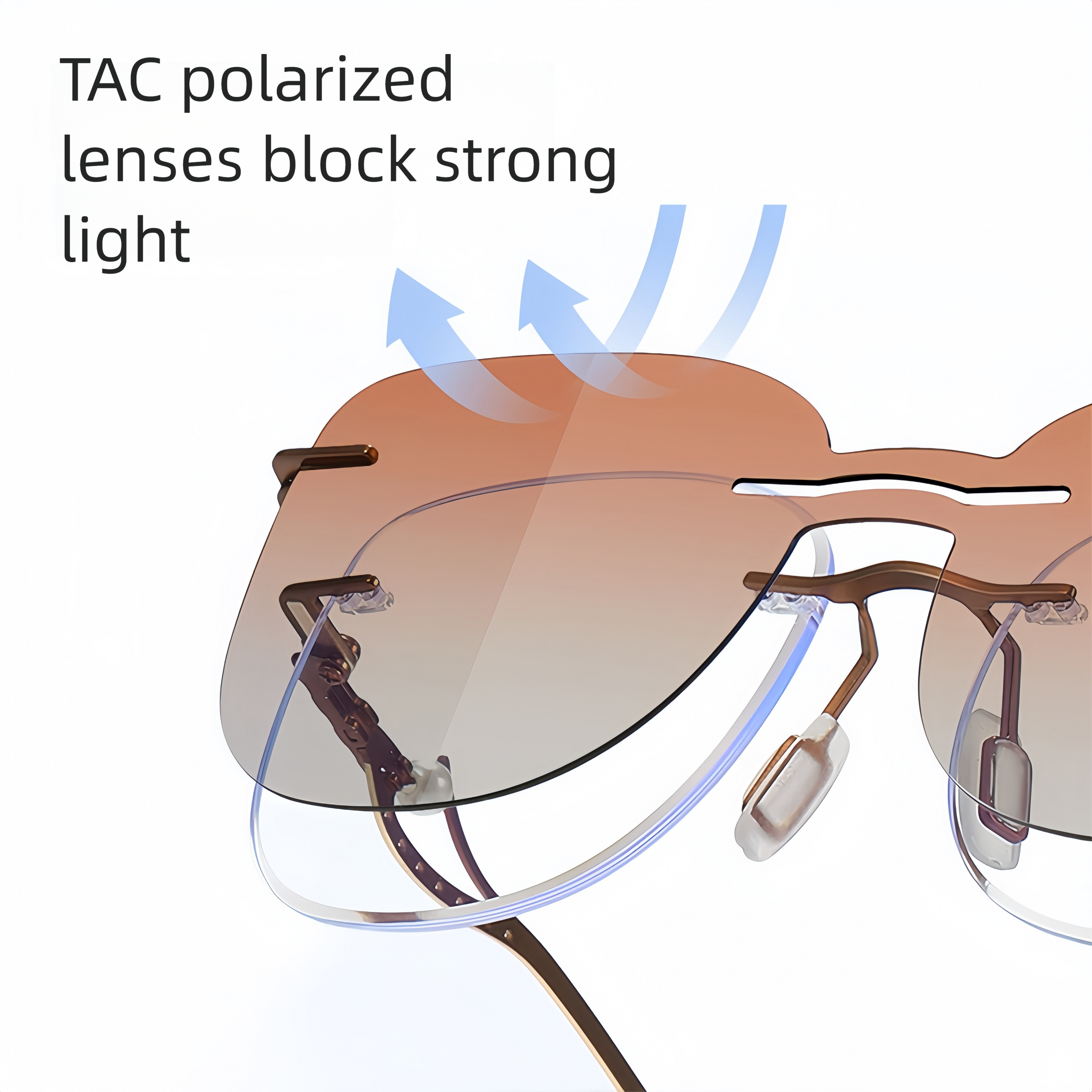 Rimless Magnetic Clip Sunglasses + RX Frame