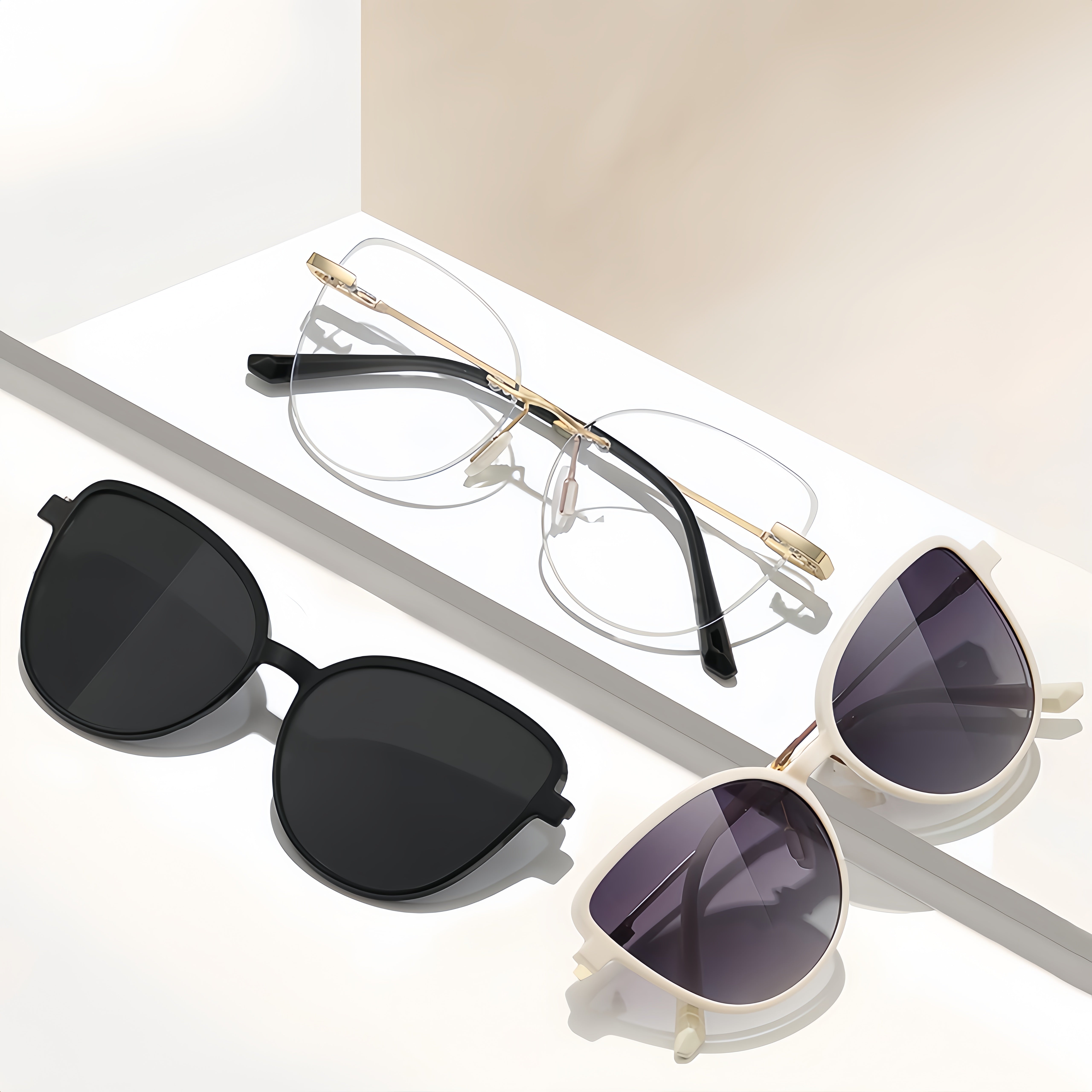 Women's TR90 Magnetic Clip-On Sunglasses & Prescription Frames 2-in-1