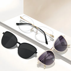 Women's TR90 Magnetic Clip-On Sunglasses & Prescription Frames 2-in-1