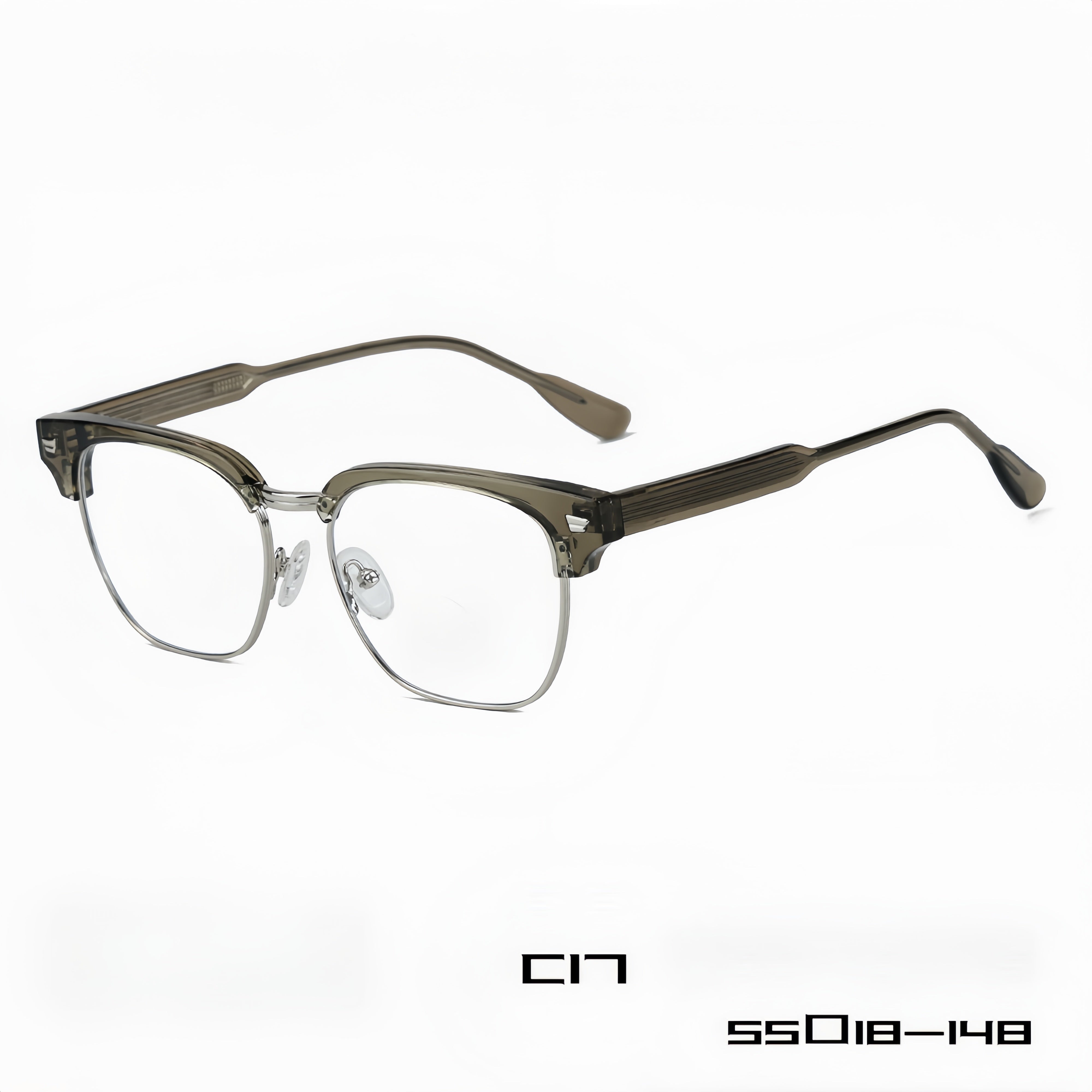 Unisex TR90 Browline Semi-Rimless Prescription Glasses