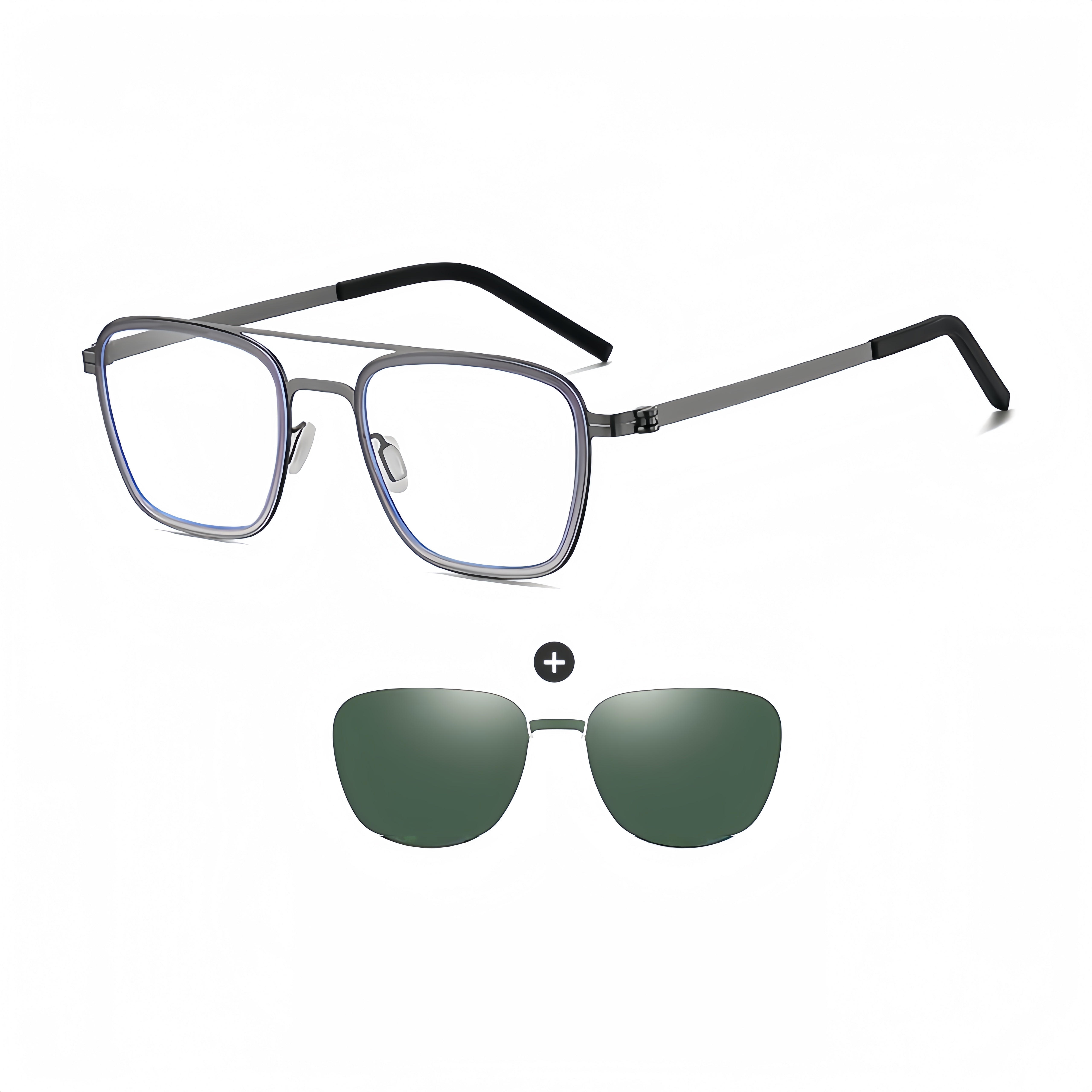 Clip-On Sunglasses Ultra Light - Screwless Prescription Frames