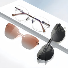 Women's Metal Frameless Prescription Glasses Frame