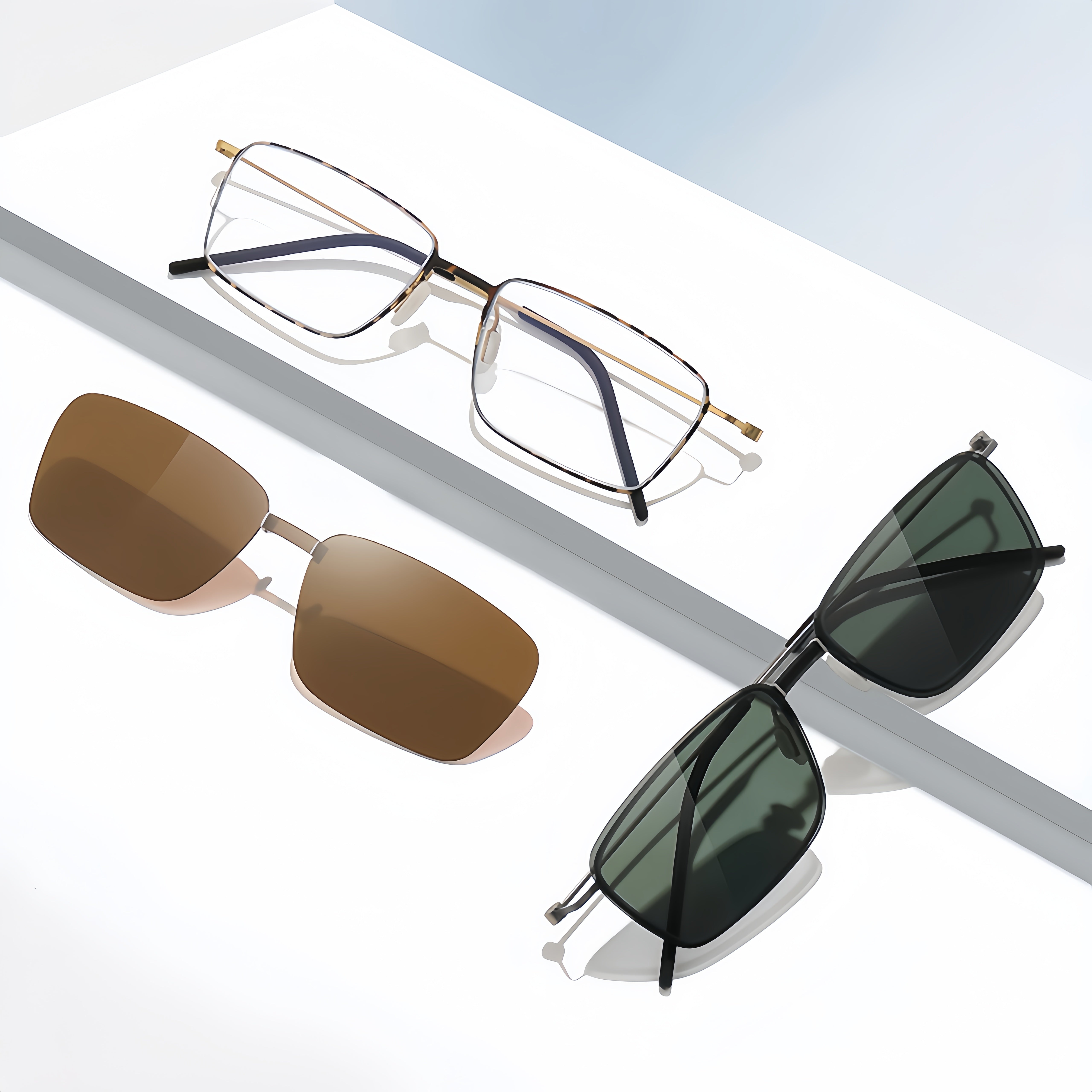 Unisex Magnetic RX Frame with Clip-On Sunglasses