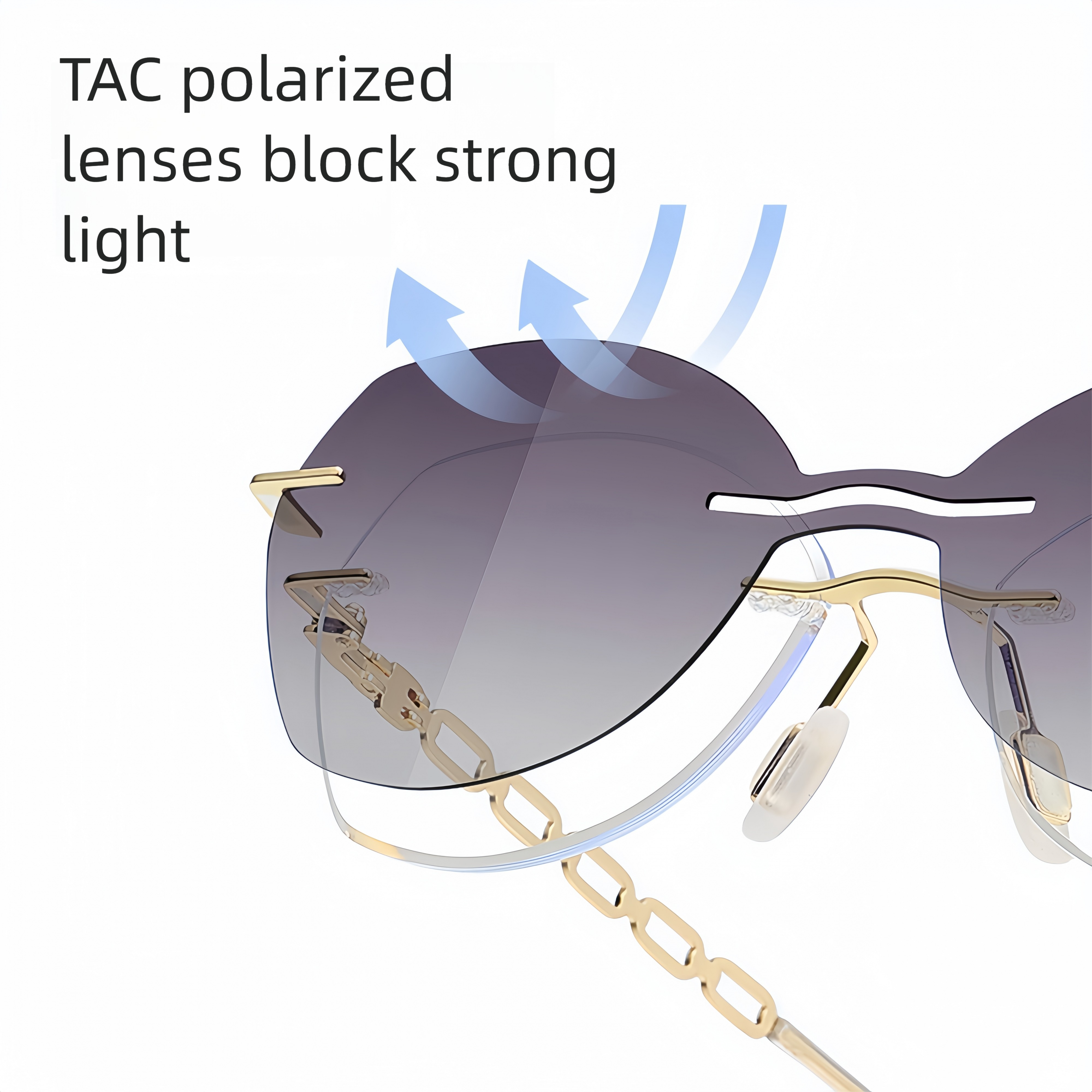 Women's Rimless Magnetic Clip-On Sunglasses & Optical Frames Bundle