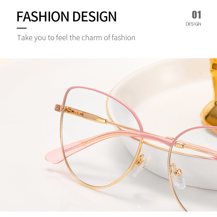 Women's Metal Cat-Eye Glasses Frames