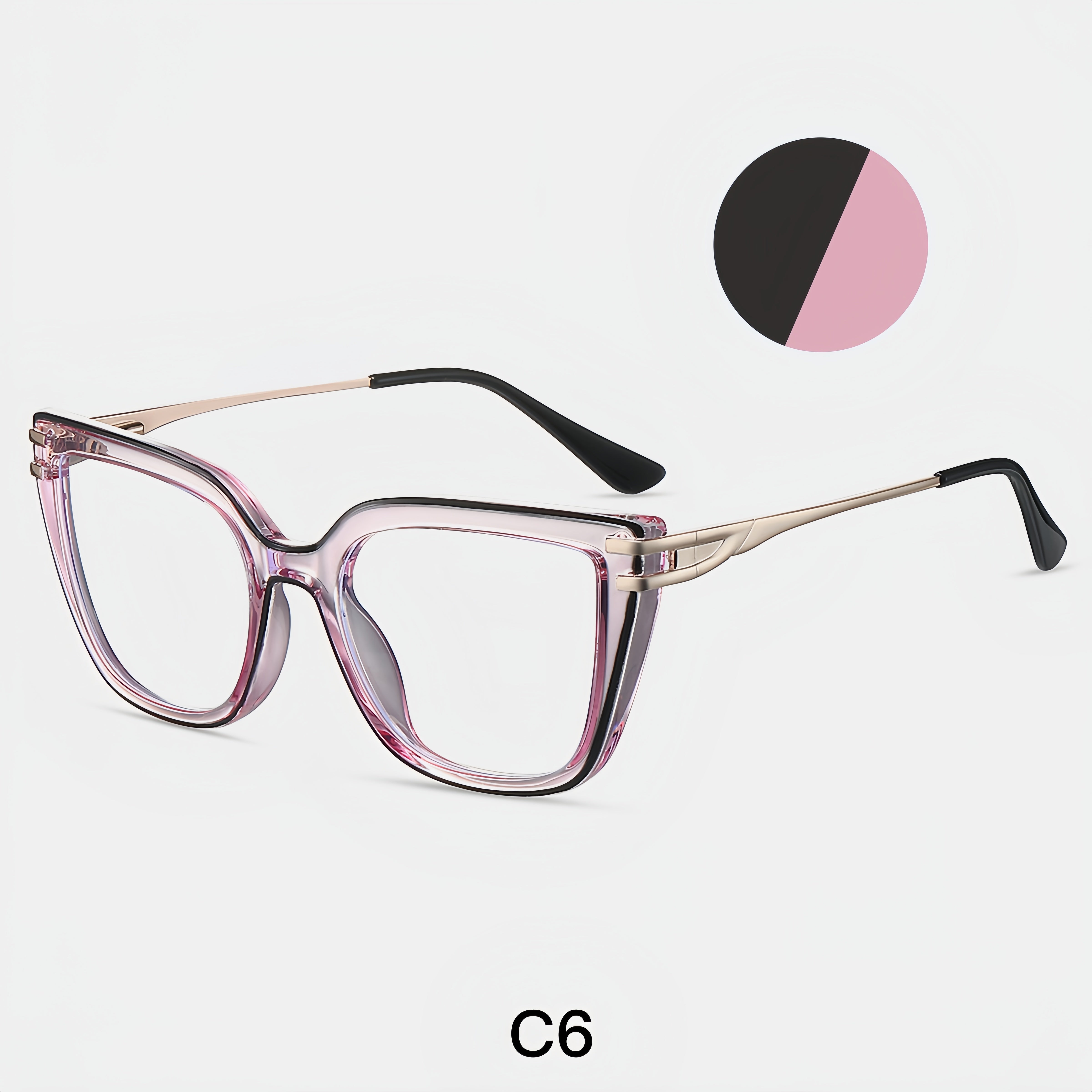 Women's TR90 & Metal Square Eyeglass Frames
