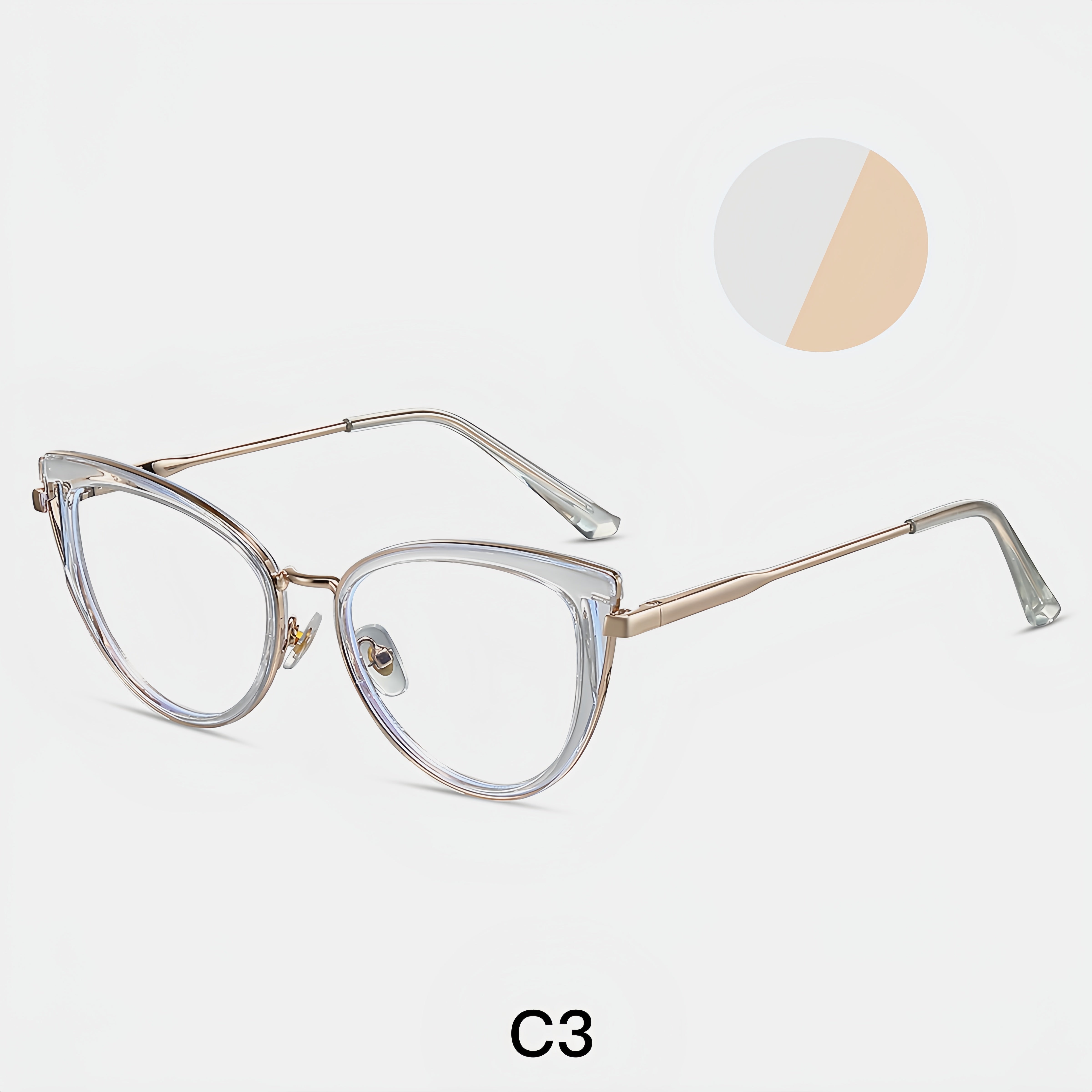 Women's TR90 & Metal Leopard Print Cat-Eye Eyeglass Frames