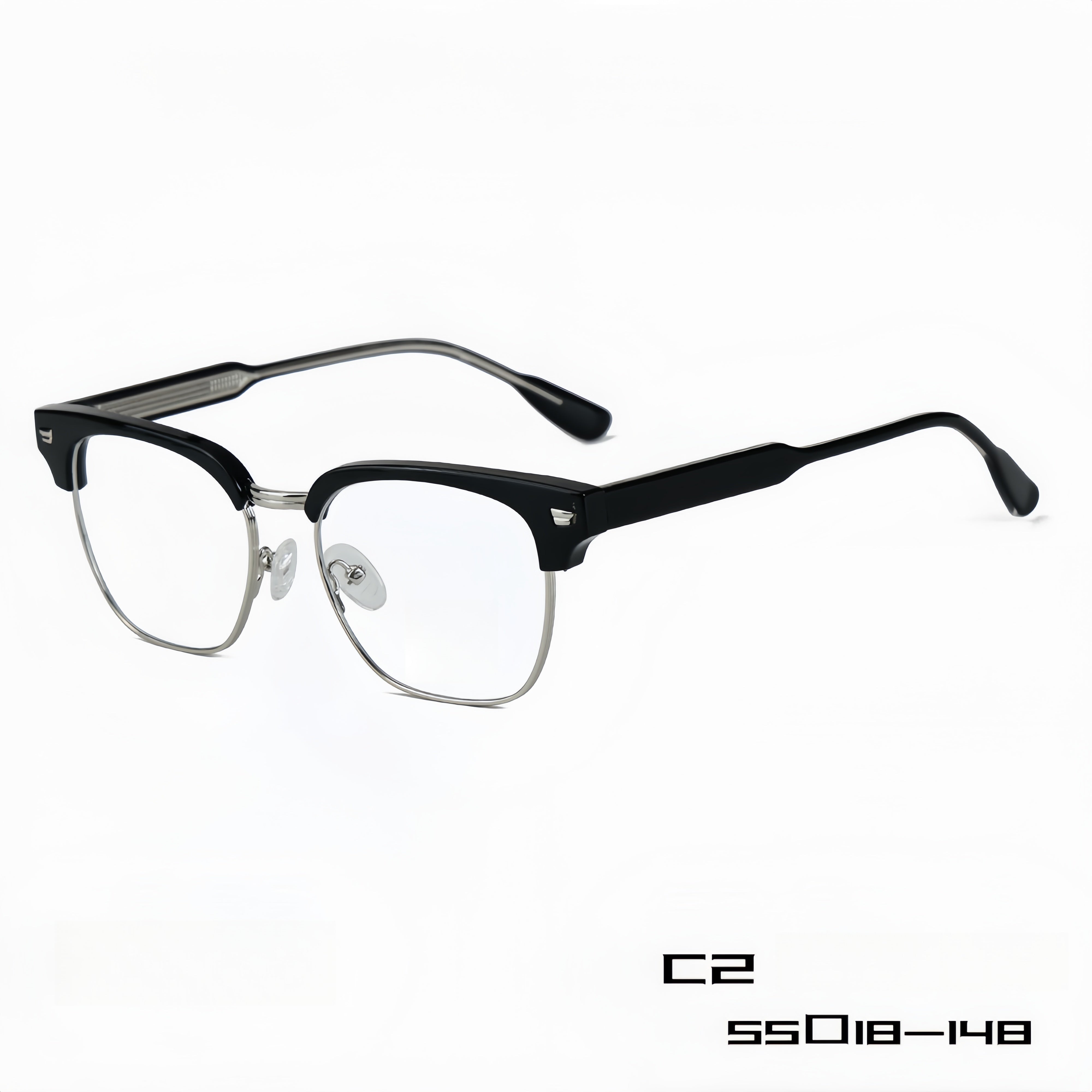 Unisex TR90 Browline Semi-Rimless Prescription Glasses