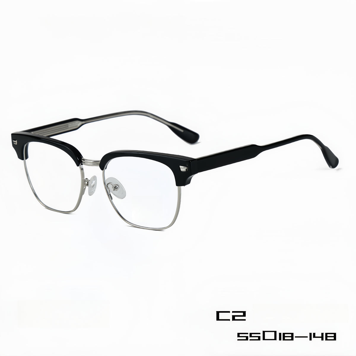 Unisex TR90 Browline Semi-Rimless Prescription Glasses