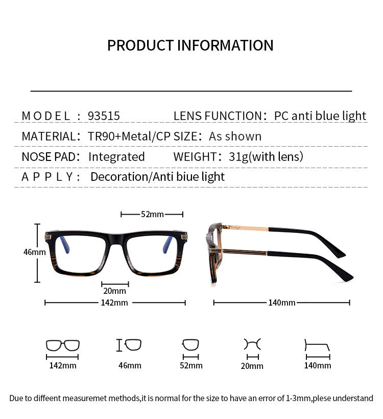 Men's Metal Frame Glasses Frame
