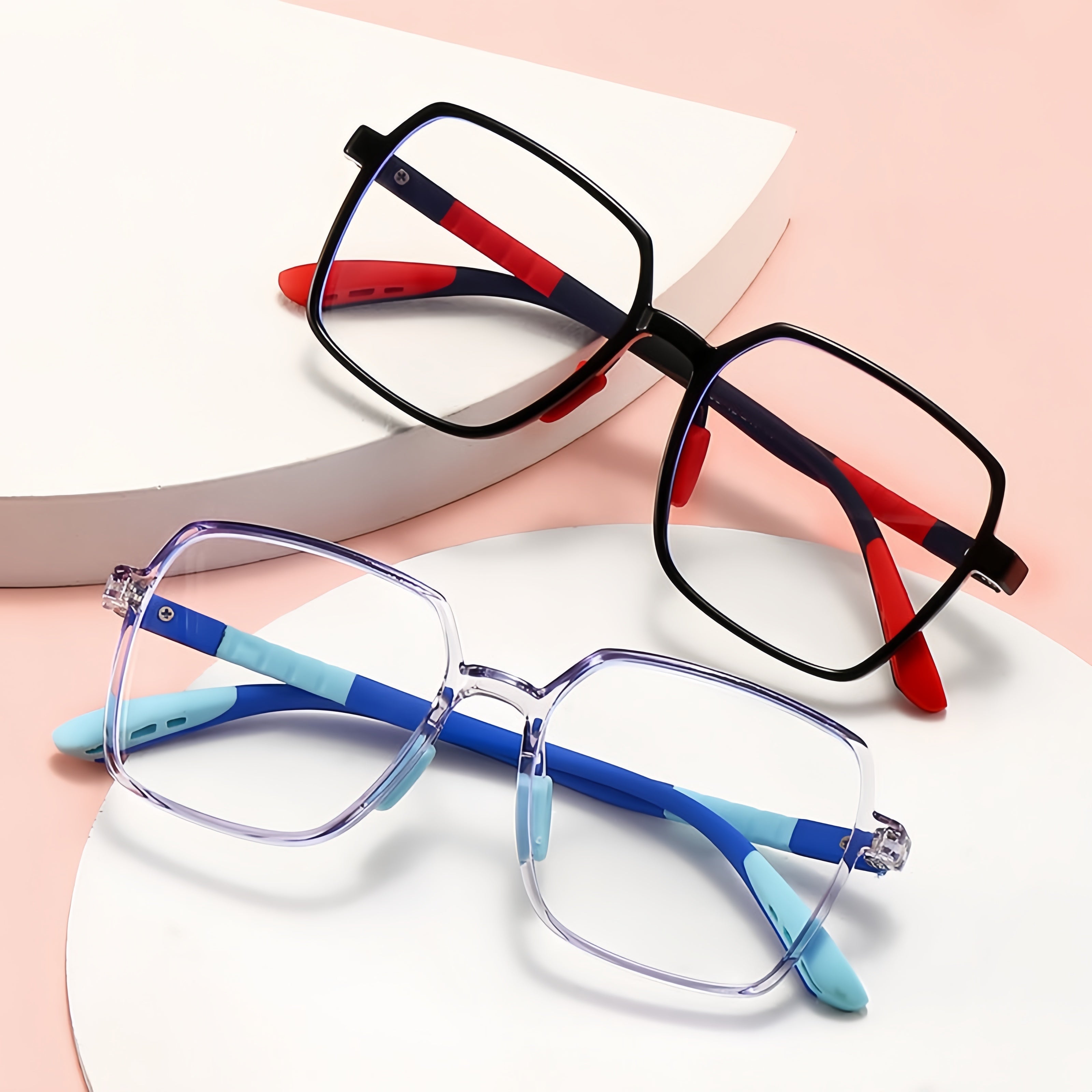 Rectangular Flexible TR90 Eyeglass Frame for Students