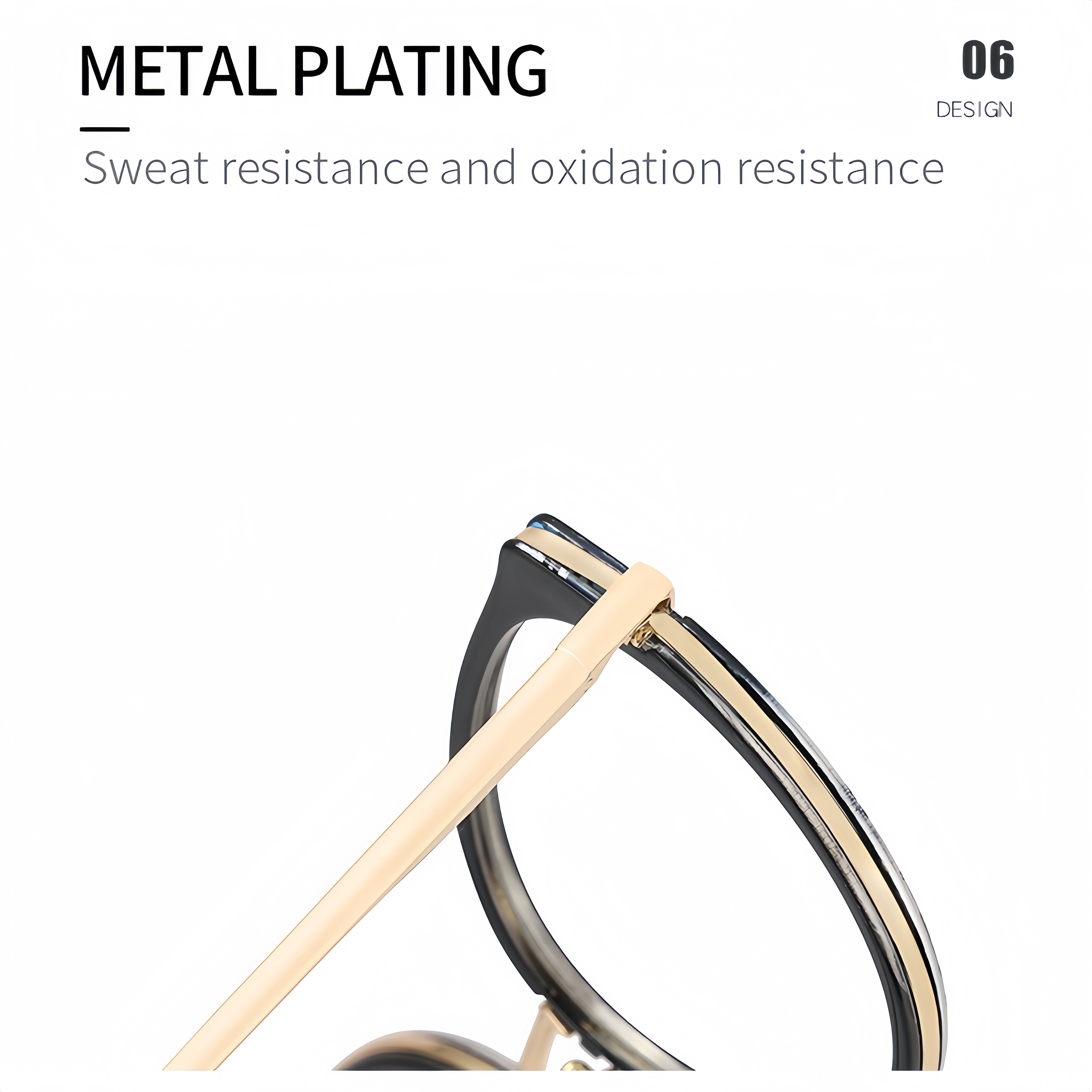 Dual-Tone Metal Full-Rim Cat-Eye Eyewear Frames