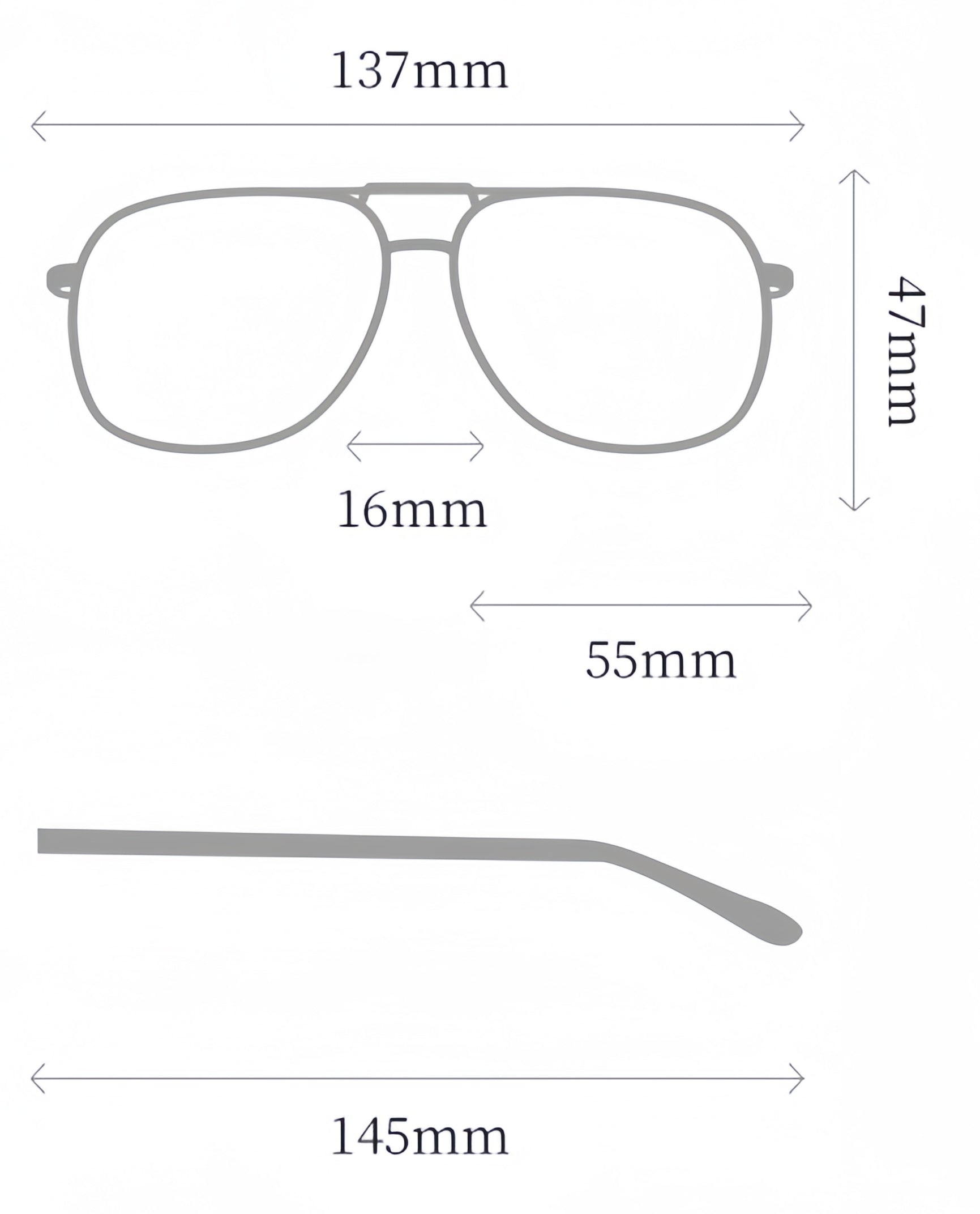 Men's Oversized Metal Glasses Frame