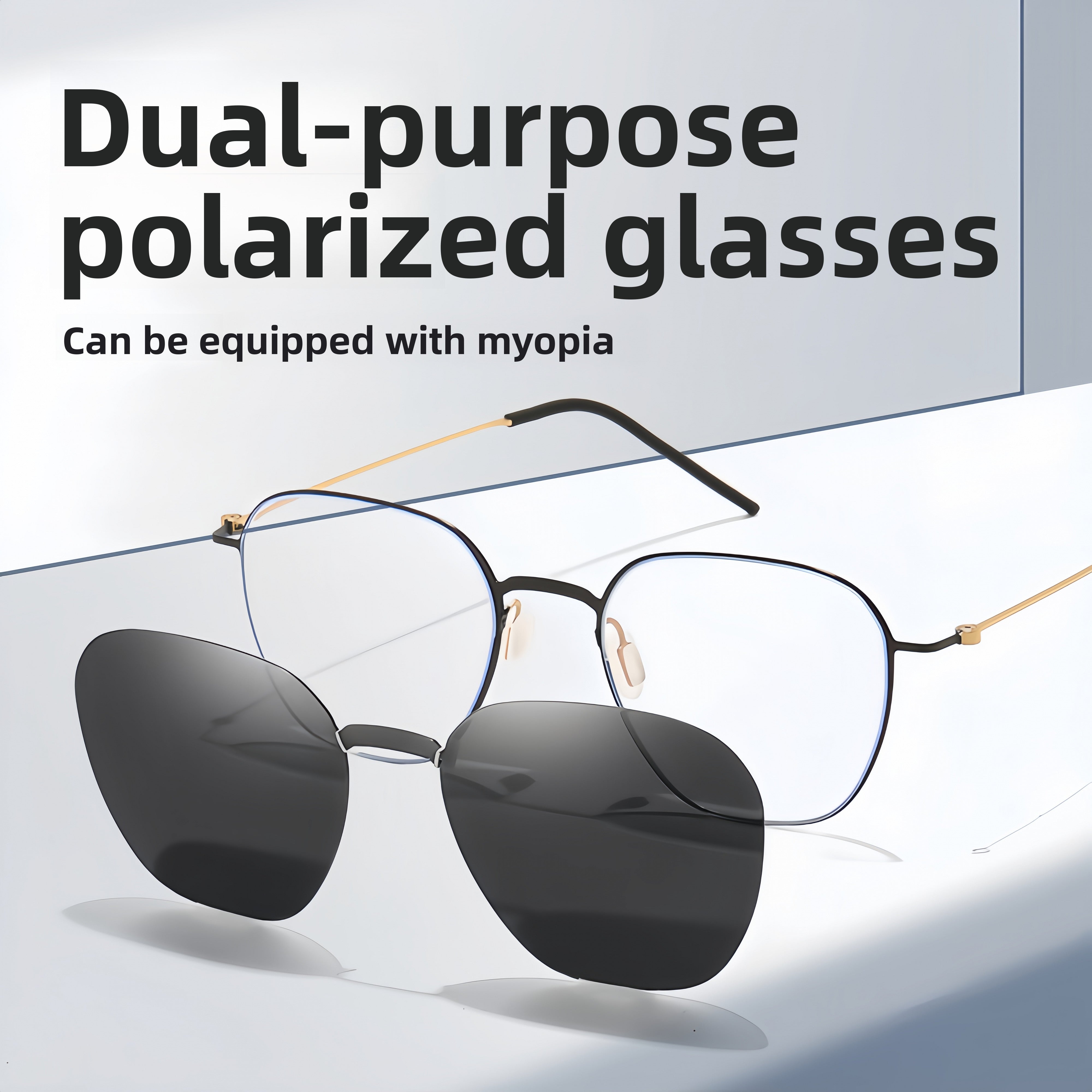 Rimless RX Frame with Magnetic Sunglass Clip