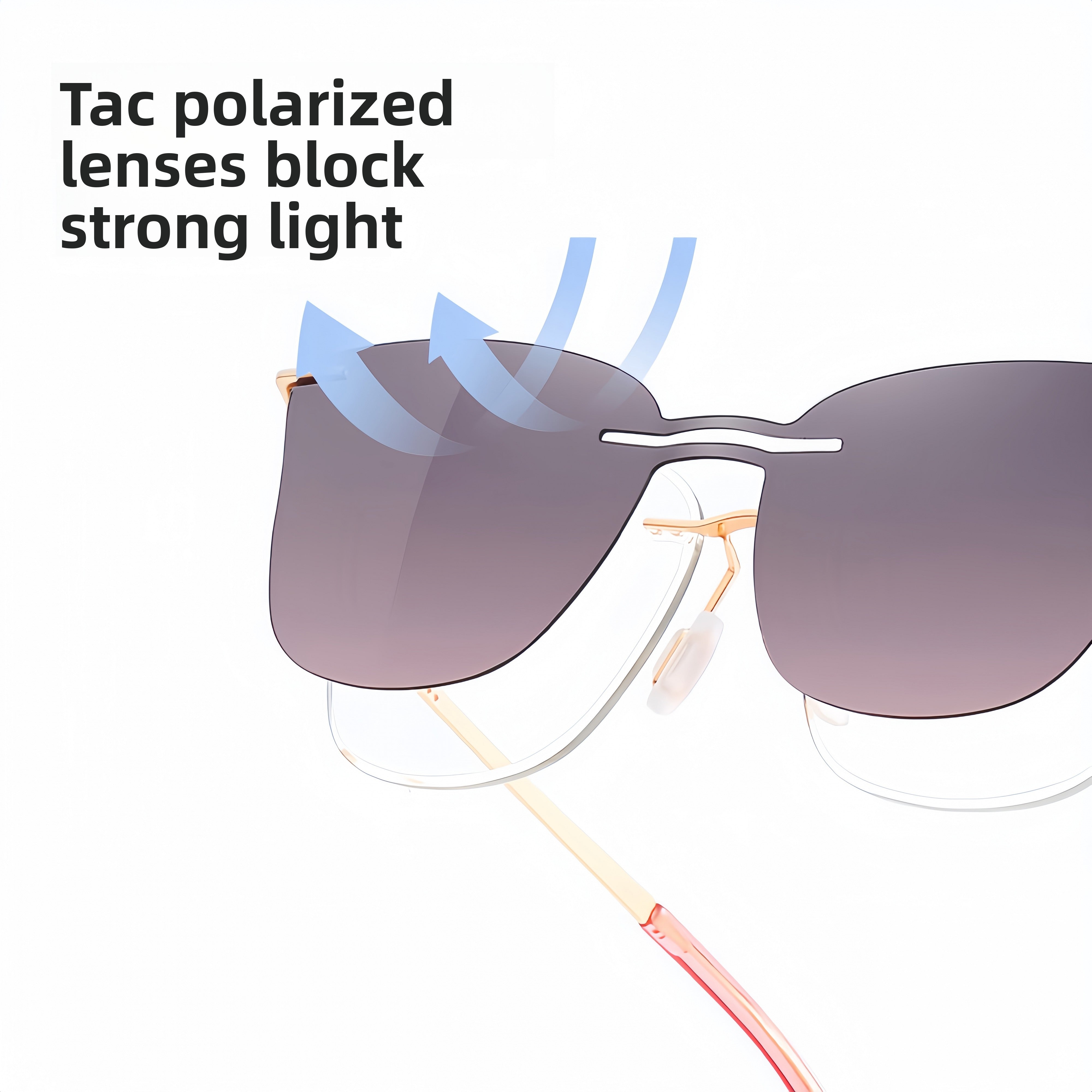 Women's Rimless Prescription Glasses + Magnetic Clip-on Sun Lens Kit