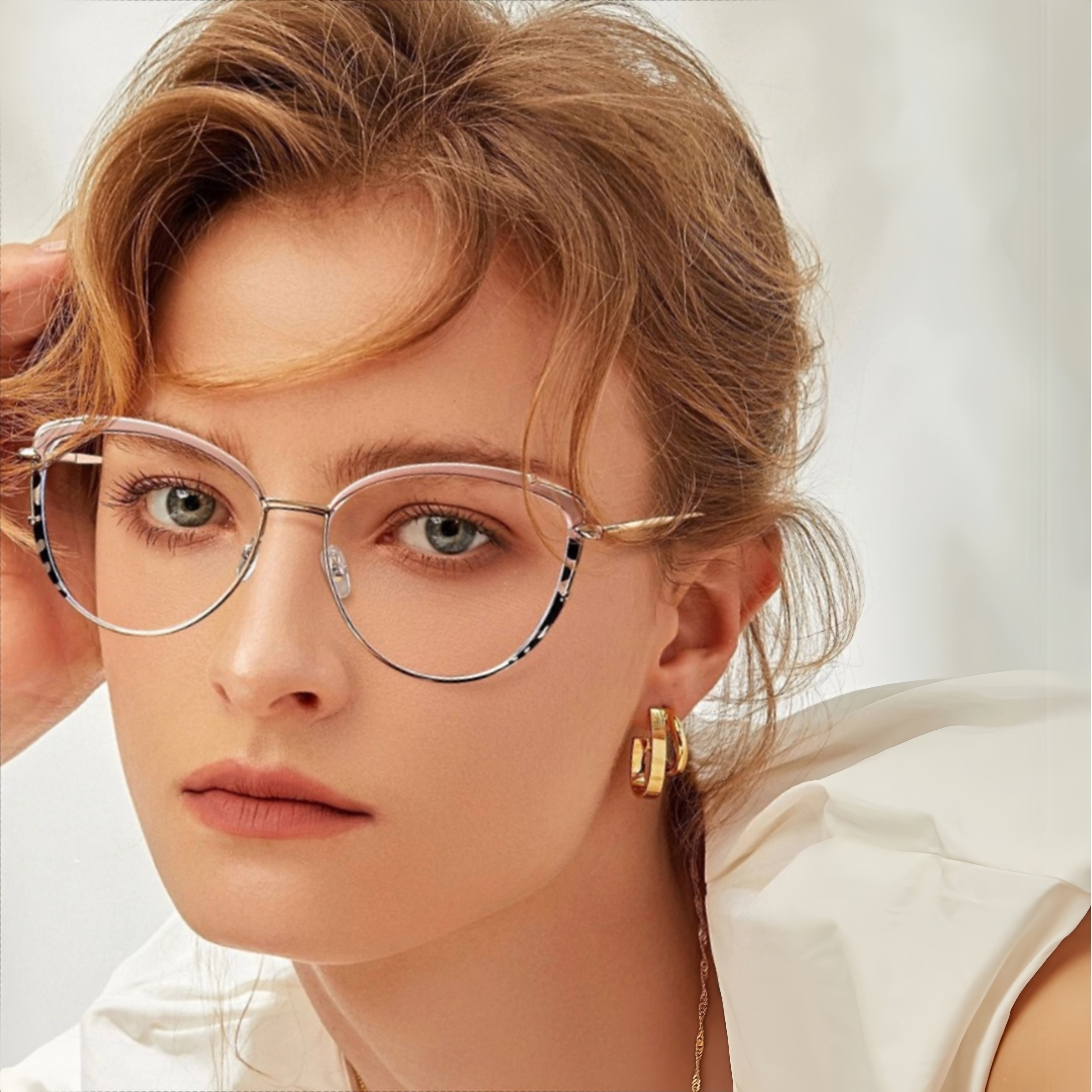 Women's TR90 Cat-Eye Metal Eyeglass Frames