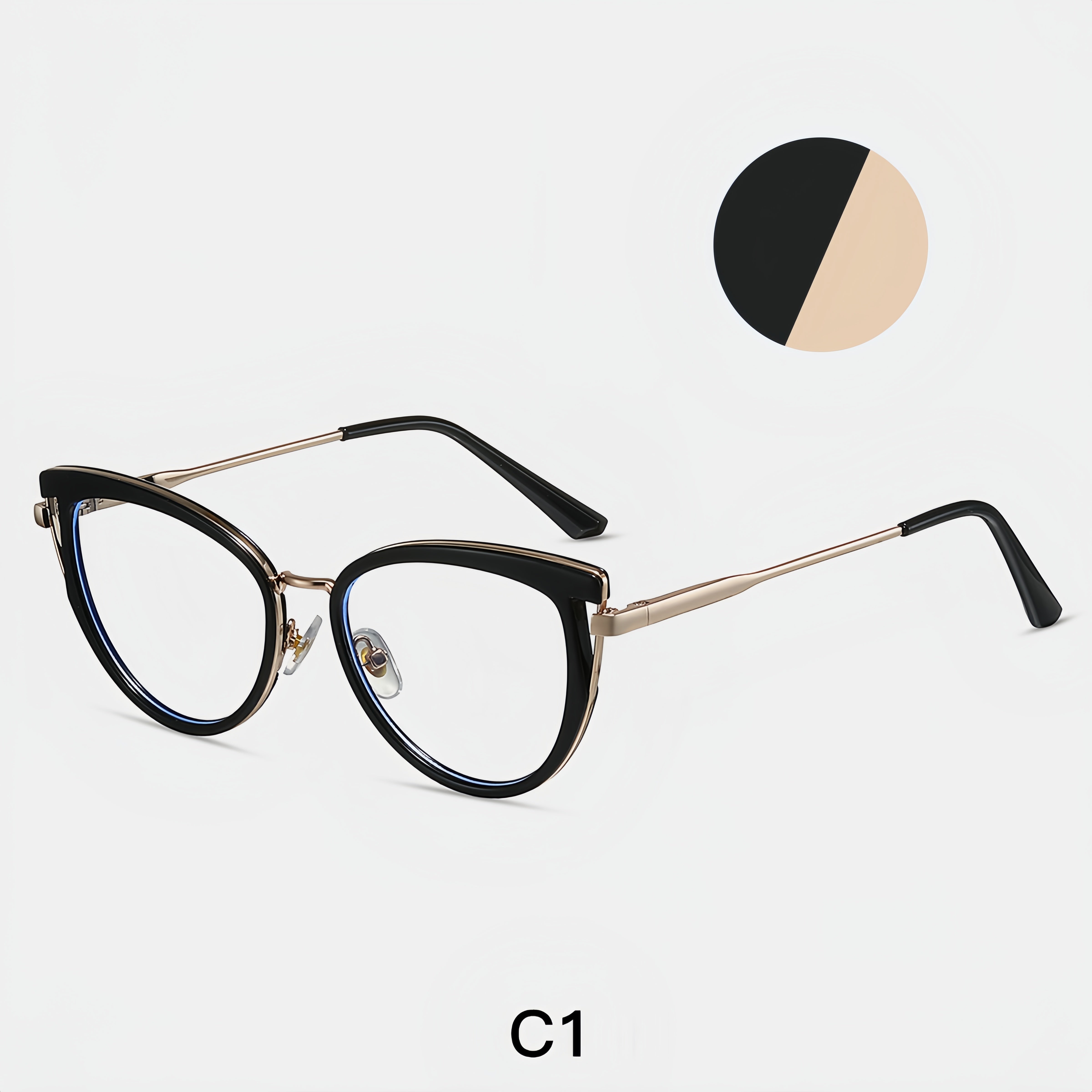 Women's TR90 & Metal Leopard Print Cat-Eye Eyeglass Frames