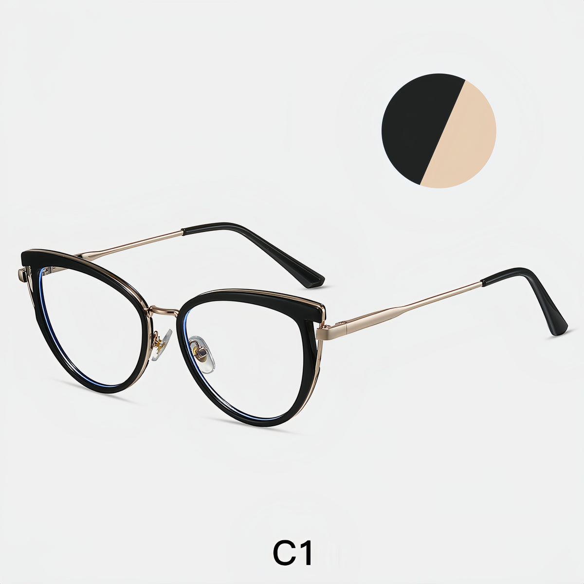 Women's TR90 & Metal Leopard Print Cat-Eye Eyeglass Frames