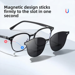 Men's Magnetic Clip-On Sunglasses Bundle with Rx-Ready Optical Frames