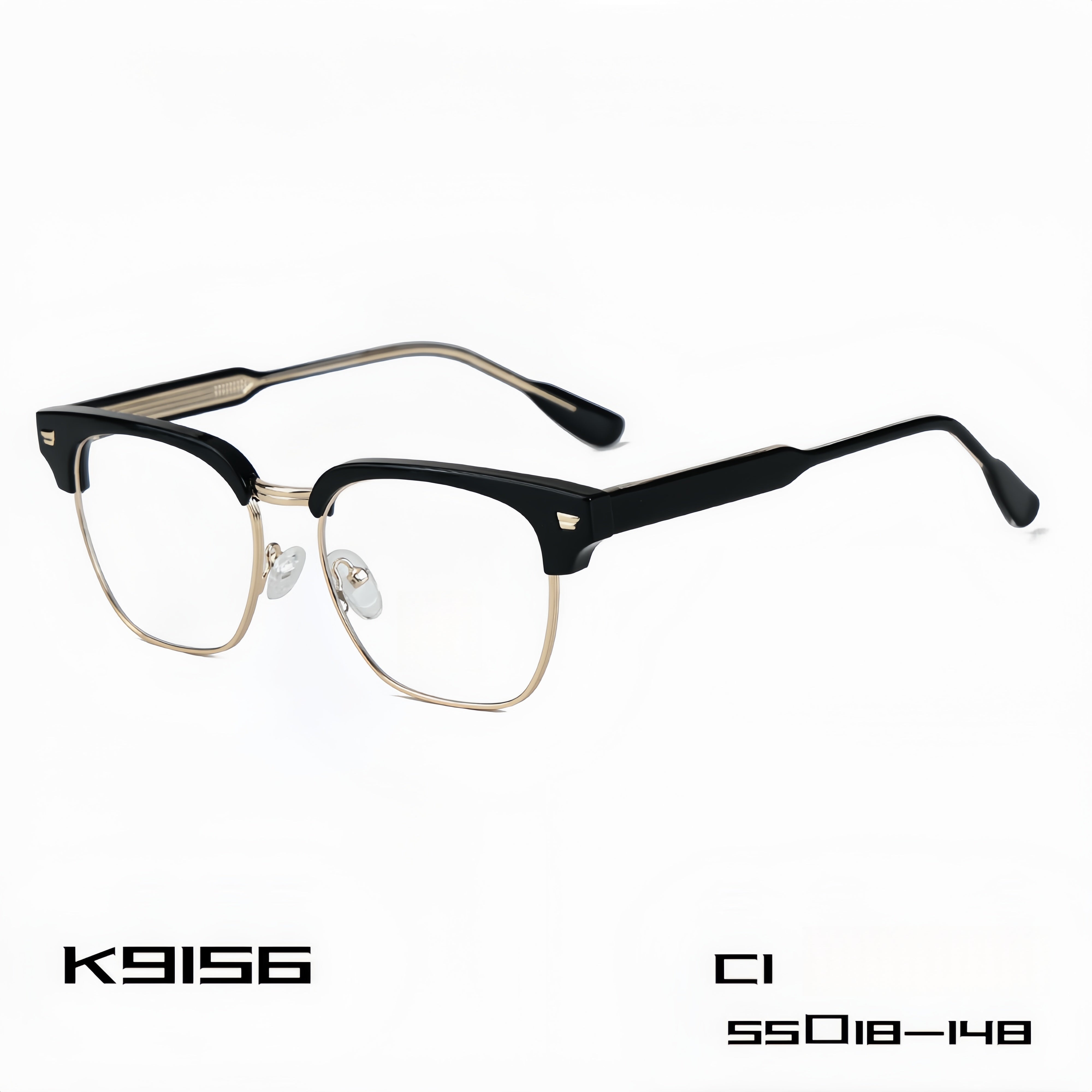 Unisex TR90 Browline Semi-Rimless Prescription Glasses