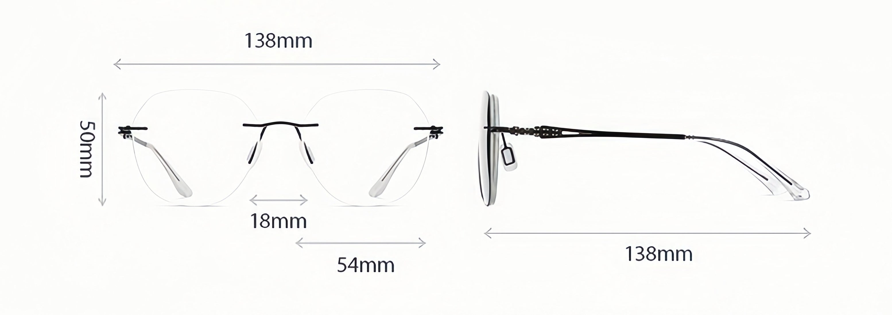 Women's Magnetic Clip-on Sunglasses for Frameless Prescription Glasses