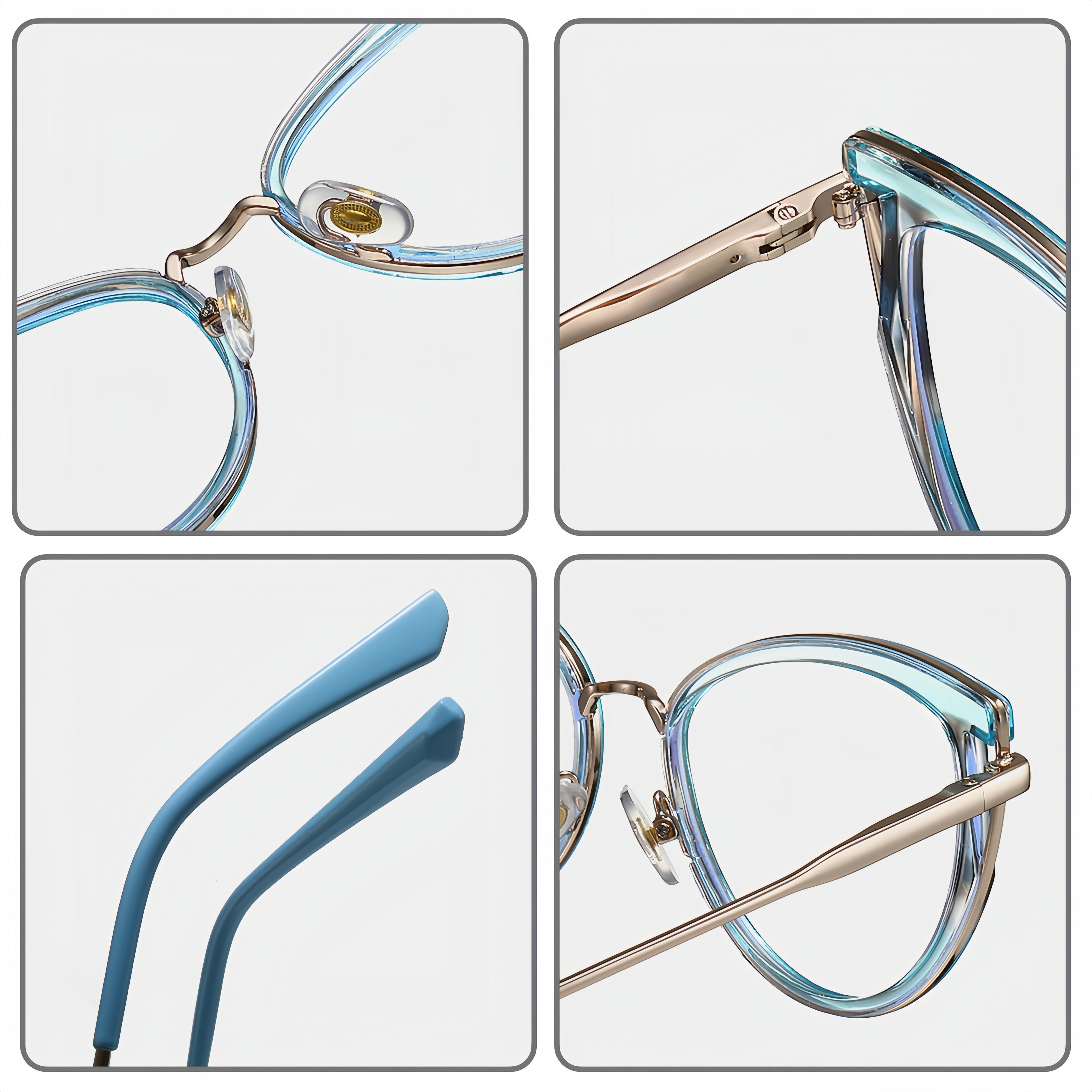 Women's TR90 & Metal Leopard Print Cat-Eye Eyeglass Frames
