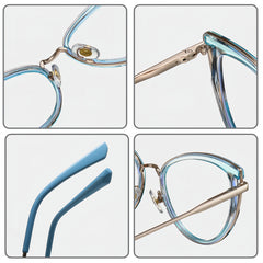 Women's TR90 & Metal Leopard Print Cat-Eye Eyeglass Frames
