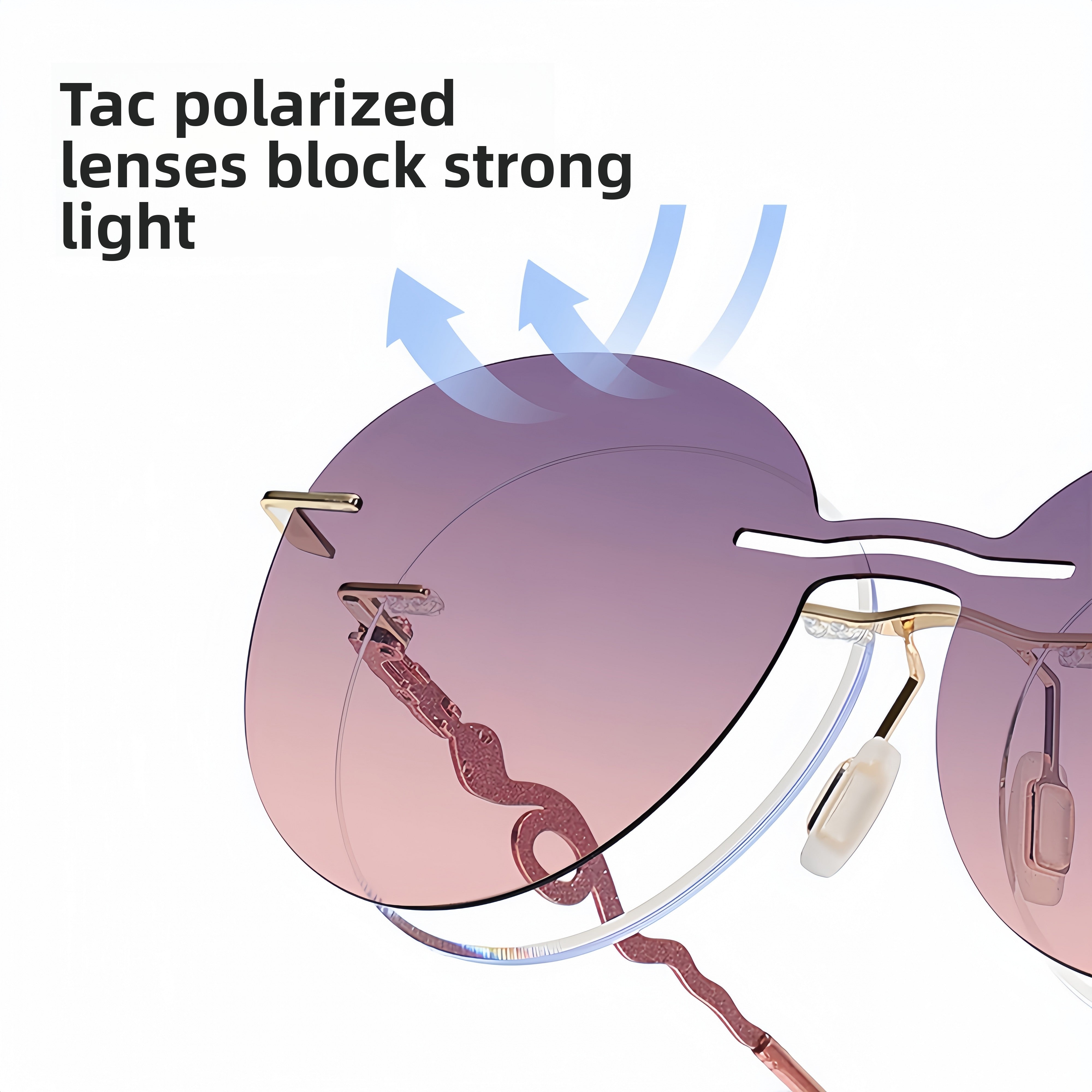 Women's Rimless Magnetic Clip-On Sunglasses |   Rx-Ready