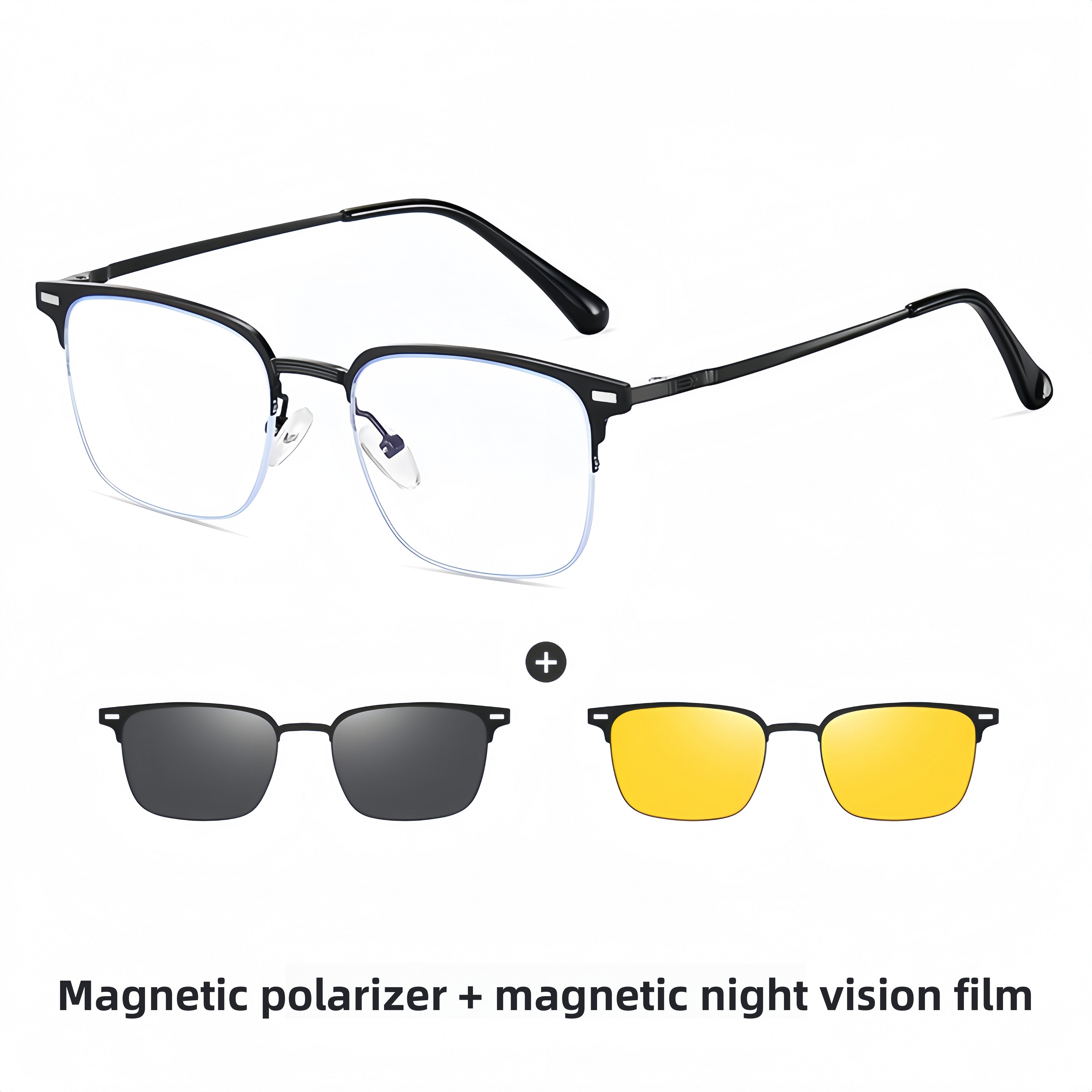 Men's 3-in-1 Eyebrow Line Glasses Frame