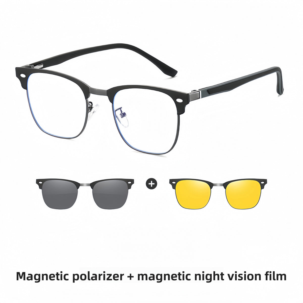 Men's Magnetic Clip-On Titanium RX Frame