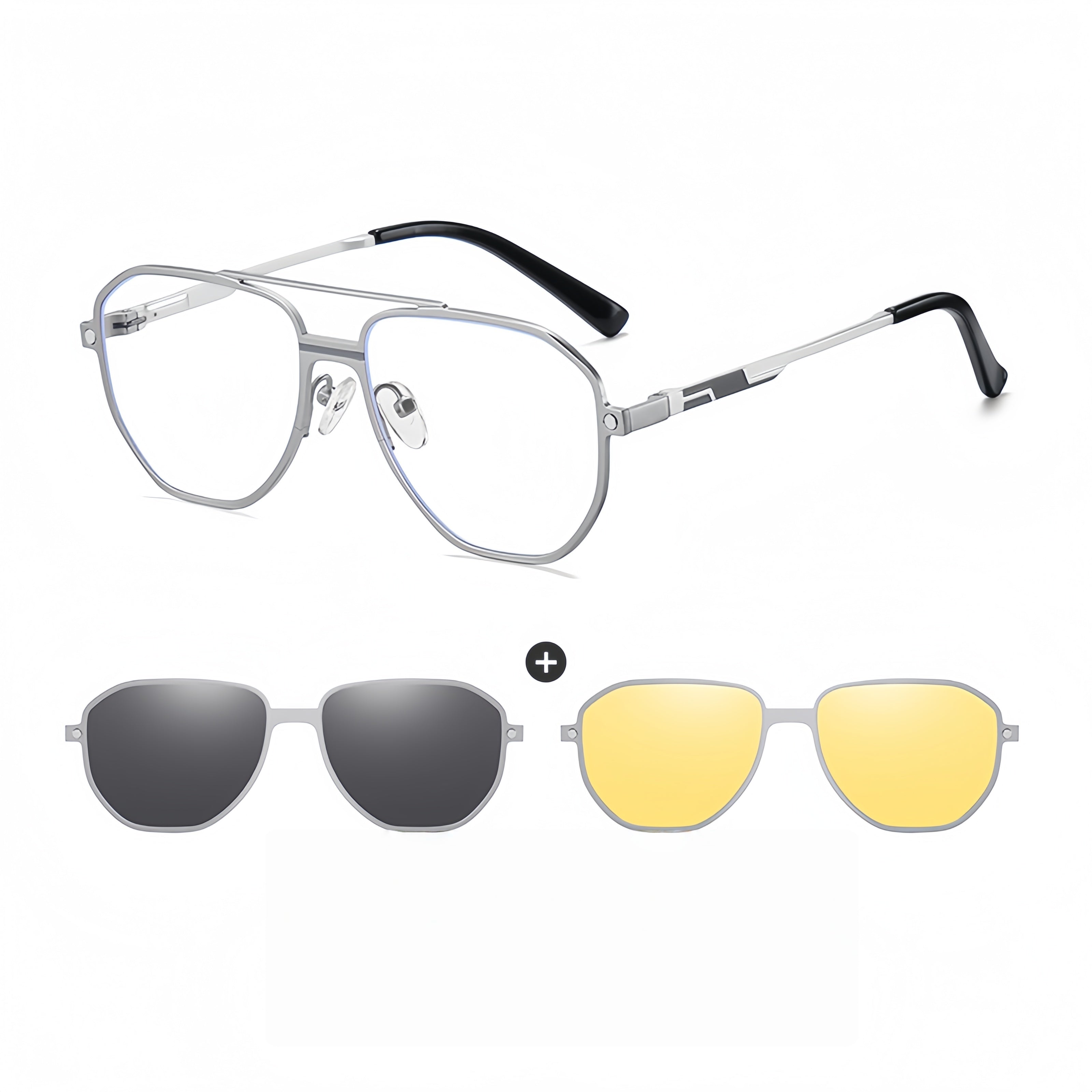 Men's Aluminum-Magnesium 3-in-1 Sunglasses Frame